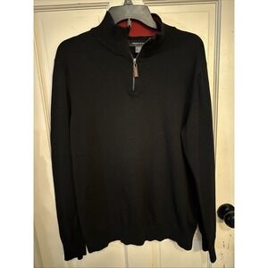 Grayson & Dunn Sweater Men's Extra Large Black Knit 1/4 Zip Pullover Long Sleeve